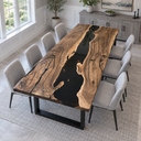 Opposite corner view showing irregular walnut inner edges along a black epoxy resin channel