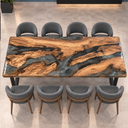 Rectangular Conference Table with Olive Wood and Epoxy Resin