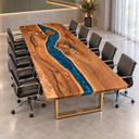 Walnut and Epoxy Resin Conference Table for Client Meeting Areas