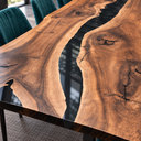 Natural Edge Black Walnut Epoxy Resin Dining Table